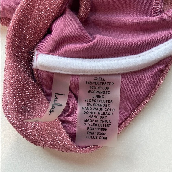 Lulus Underwire Swimsuit Pink Sparkly Womens XL - Picture 6 of 6